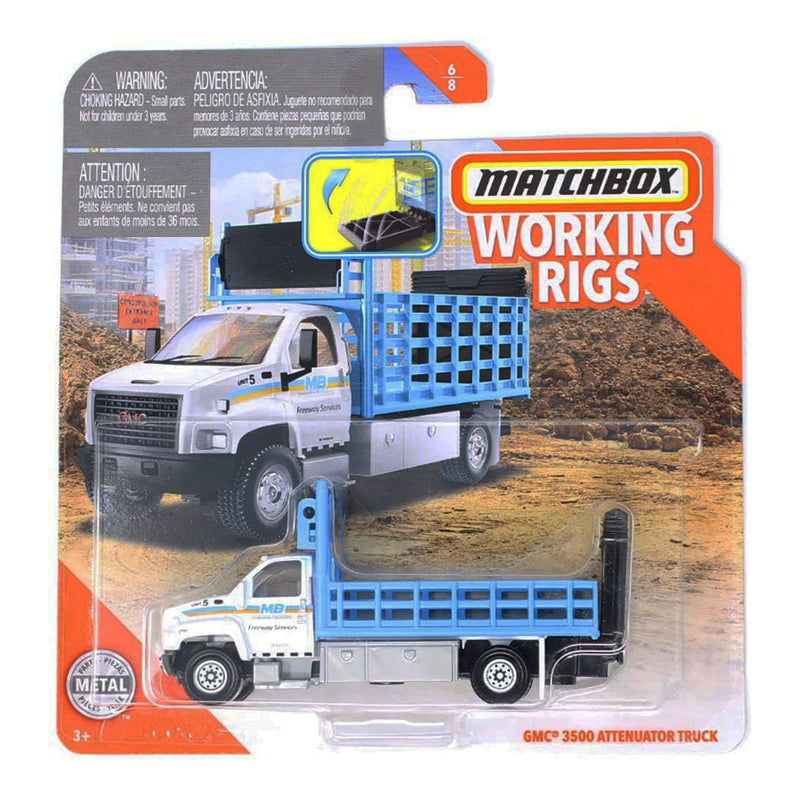 MATCHBOX WORKING RIGS GPH99 GMC 3500 ATTENUATOR TRUCK 6 OF 8