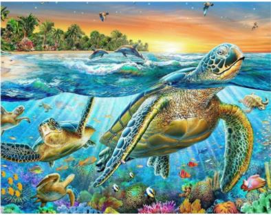 5D DIAMOND PAINTINGS SEA TURTLE EMBROIDERY CROSS STITCH PICTURE ART