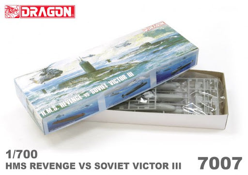 DRAGON 7007 H.M.S REVENGE VS SOVIET VICTOR III MODERN SEA SERIES 1/700 SCALE PLASTIC MODEL KIT