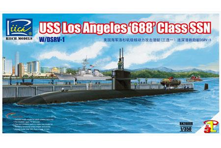 RIICH MODELS RN28008 1/350 USS LOS ANGELES - 688 CLASS SSN W/DSRV-1 PLASTIC MODEL KIT