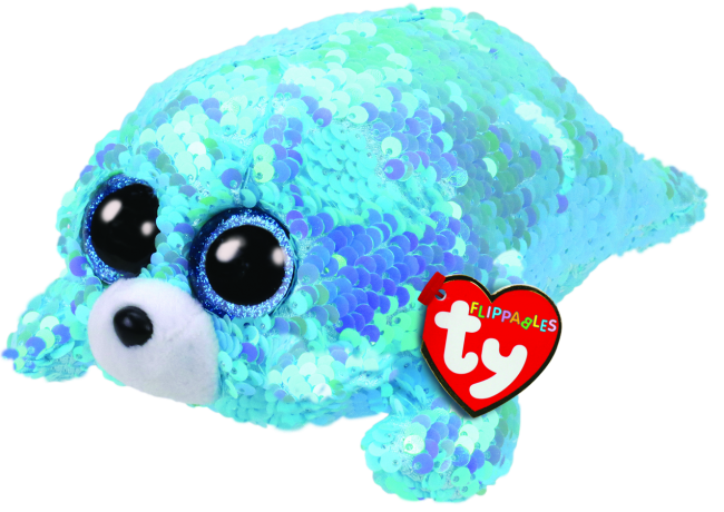 TY BEANIE BOOS FLIPPABLES WAVES BLUE SEAL REGULAR